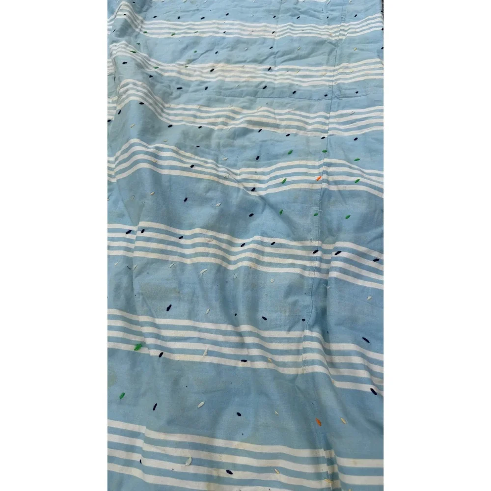 Vintage Handmade Tied Patchwork Quilt Pink Tan Gingham‎ Polka Dot 54x74